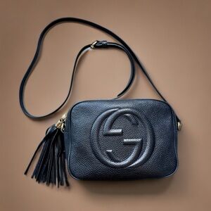 Gucci Black Leather Soho Disco Crossbody Camera Bag